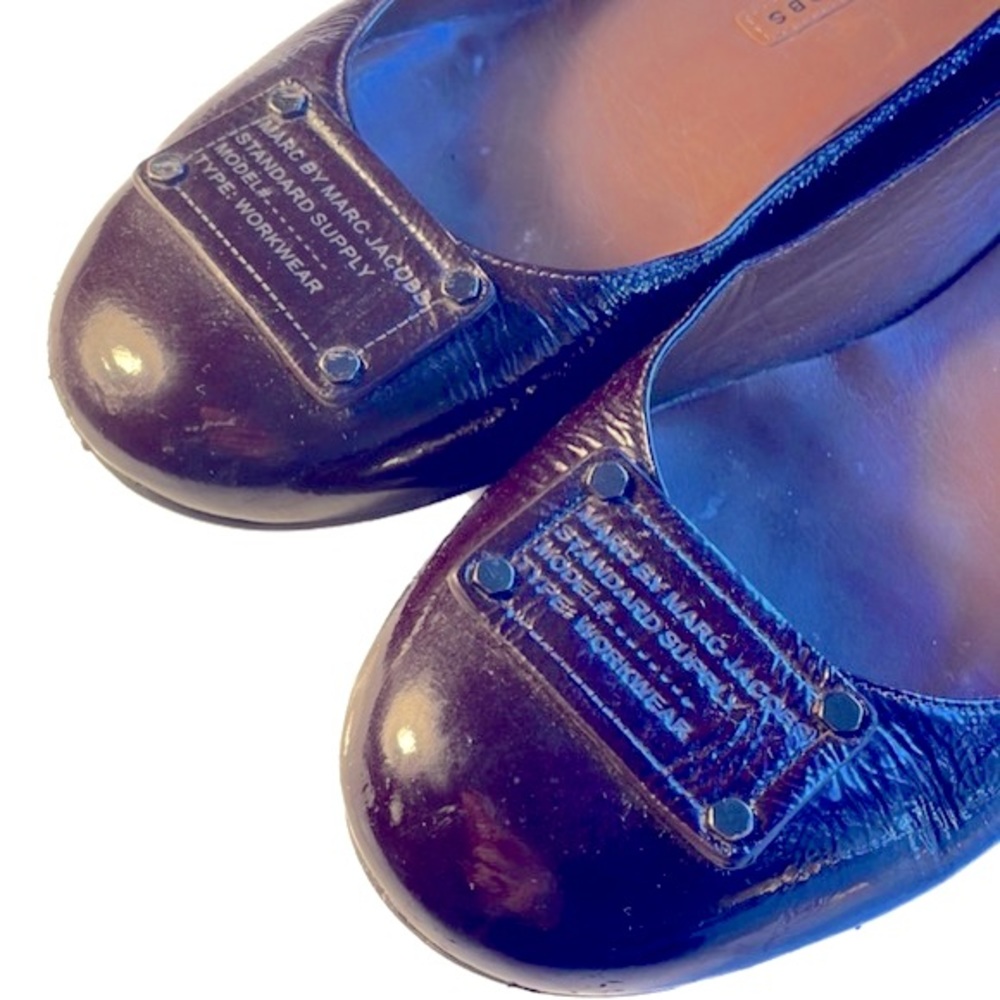 Marc by Marc Jacobs Patent Round Toe Flats, Oxblood Burgundy, Size 8
